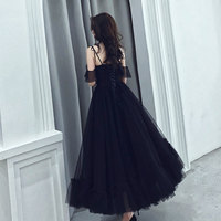 Black tulle tea length prom dress - Thumbnail 5