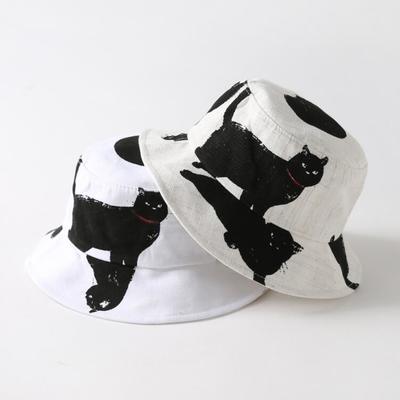 Black cat bucket hat