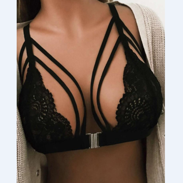 Sling Lace Solid Color Underwear Bikini Top