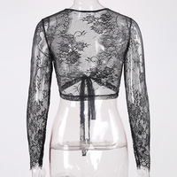 Lace Cardigan Women'S Sexy V-Neck Top - Thumbnail 3