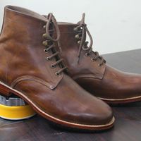 Men,s Brown Chukka Leather Ankle Boots. Men Dress Formal Fashion Boot - Thumbnail 1