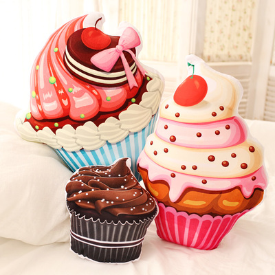 Cartoon cupcake plush cushion ice cream cup cake toy pillow