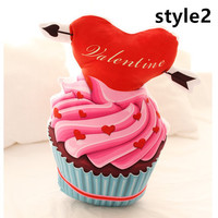 Cartoon cupcake plush cushion ice cream cup cake toy pillow - Thumbnail 4