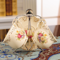 Luxury Elegant Ceramic Coffee Cup Set English Afternoon Tea Cup - Thumbnail 1