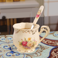 Luxury Elegant Ceramic Coffee Cup Set English Afternoon Tea Cup - Thumbnail 7