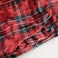 Free Shipping-90s TARTAN SUEDE PANTS - Thumbnail 5