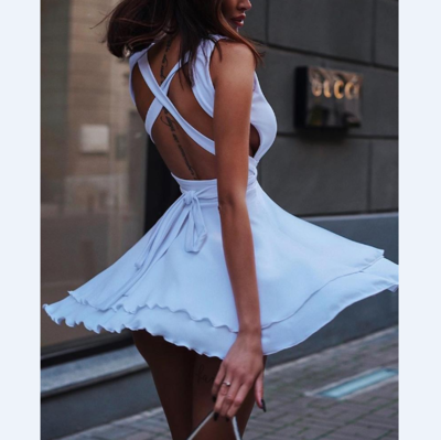 Solid Color Sexy Sleeveless Dress