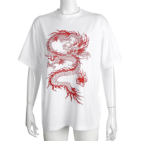 Casual harajuku Drangod Printed Oversized T shirt - Thumbnail 2