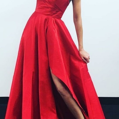 Spaghetti straps slit side prom dresses under 100 - Thumbnail 4