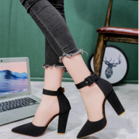 Ankle Strap Pointed Toe High Heels Fashion Shoes - Thumbnail 5