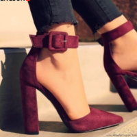 Ankle Strap Pointed Toe High Heels Fashion Shoes - Thumbnail 3