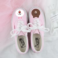 Cute bunny bear skateboard shoes hand-painted canvas shoes - Thumbnail 7