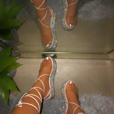 Summer rhinestone platform sandals - Thumbnail 4