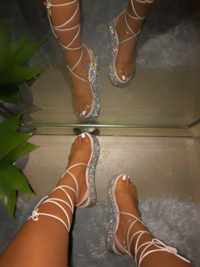 Summer Rhinestone Platform Sandals