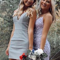 Spaghetti Straps Light Blue Tight Short Homecoming - Thumbnail 1