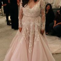 Blush Plus Size Wedding Dress,Modest Long Sleeve lace Wedding Dress,517 - Thumbnail 2