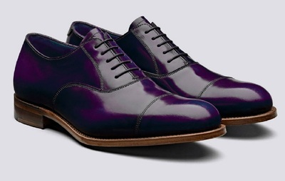 Royal Purple Gorgeous Design Premium Leather Men Balmoral Formal Party Shoes