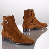 Handmade Men Brown Jodhpurs Ankle Boot, Genuine Suede Boots, Mens Boot - Thumbnail 4