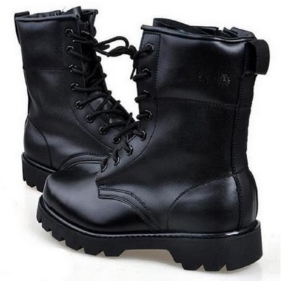 New men black military boots, men combat boot, men lace up boot, mens - Thumbnail 2