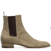 New Handmade Ankle Chelsea Suede Boots, Dress Formal Boots - Thumbnail 1