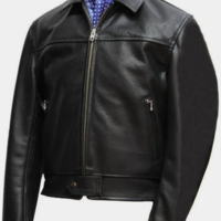 Mens Black Cow Leather Formal Wear Jacket - Thumbnail 4