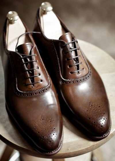 Mens Dark Brown Oxfords Brogue Handmade Leather Formal Lace Up Shoes