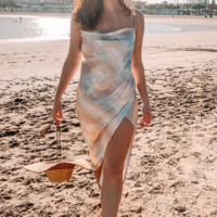 Casual Women Sling Sexy Split Sleeveless Dress - Thumbnail 2