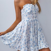 Fashion Sleeveless Floral Print Dress - Thumbnail 2