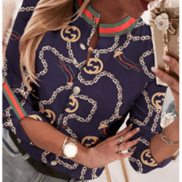 Long Sleeve Cardigan Chain Print Shirt - Thumbnail 1