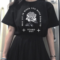 Free Shipping-"WHY FIT IN WHEN YOU WERE BORN TO" TEE - Thumbnail 1