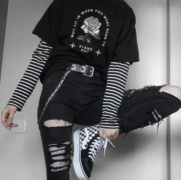 Free Shipping-"WHY FIT IN WHEN YOU WERE BORN TO" TEE