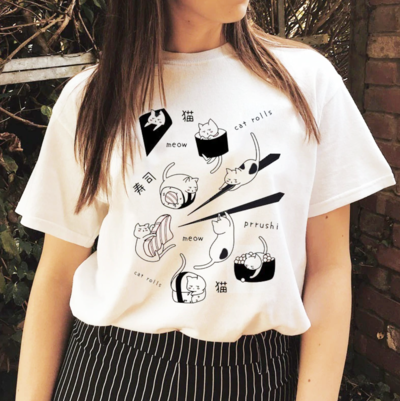 SUSHI AND KITTEN TEE