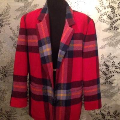 Red plaid blazer 