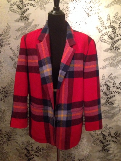 Red Plaid Blazer 