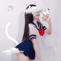 New sexy transparent sailor suit sexy suit half breast mini skirt - Thumbnail 1