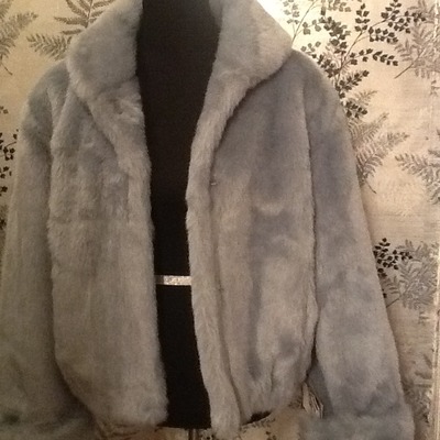 Light blue fur coat 