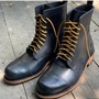 Handmade Military Style Boots, Men Combat Leather Boots, Black Dress Boot-4