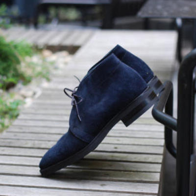 New handmade navy blue chukka formal wear desert boot