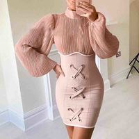 Temperament Women'S Sexy Irregular Stitching Sexy Dress - Thumbnail 2