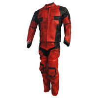 Ryan Reynolds DeadPool Movie Motorcycle Gear Racing Cow Leather Two Piece Suit - Thumbnail 1