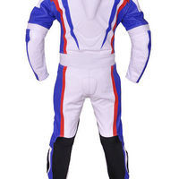 New Mens Multicolor Motorcycle Racing Cowhide Leather 1/2 PC Suit Speed Hump - Thumbnail 9