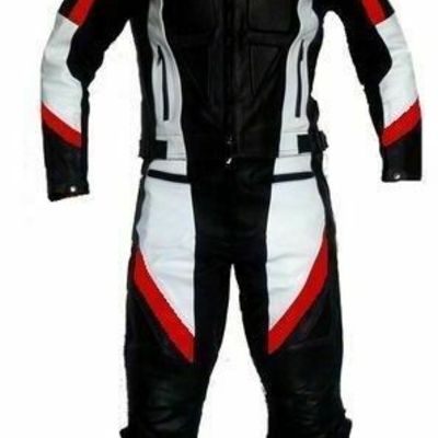Motorcycle leather suit motorbike racing suit men biker suit jacket trouser 2-pc