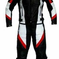 MOTORCYCLE LEATHER SUIT MOTORBIKE RACING SUIT MEN BIKER SUIT JACKET TROUSER 2-PC - Thumbnail 1