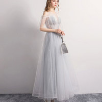 Gray tulle short prom dress party dress - Thumbnail 3