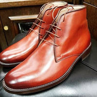 Handmade New Brown Chukka Ranger Formal Leather Boot - Thumbnail 1