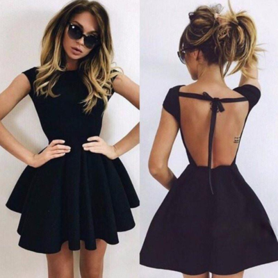 Fashion sexy backless dress - Thumbnail 5