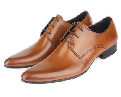 Brown Leather Classic Narrow Toe Lace Up Office Formal Handmade Mens Shoes