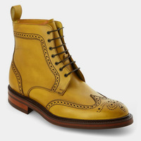 Handmade Mens Casual Wear Tan Leather Wingtip Oxfords Lace Up Ankle High Boot - Thumbnail 1