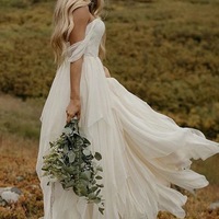 Beach Off the Shoulder Wedding Dresses Bridal Gown - Thumbnail 1