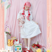 Cute sweet olita cherry coral powder long curly wig - Thumbnail 4